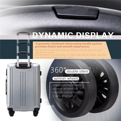 Dark grey hard-shell suitcase set with brushed texture