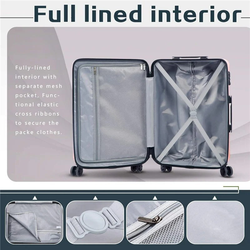 Dark grey hard-shell suitcase set with brushed texture